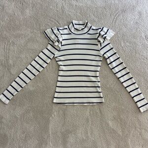 NWT Anthropologie Ruffled Turtleneck Top